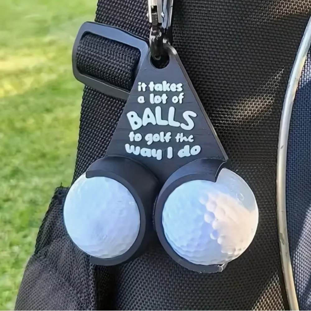 Funny Golf Ball Holder Keychain - Picture 2 of 7